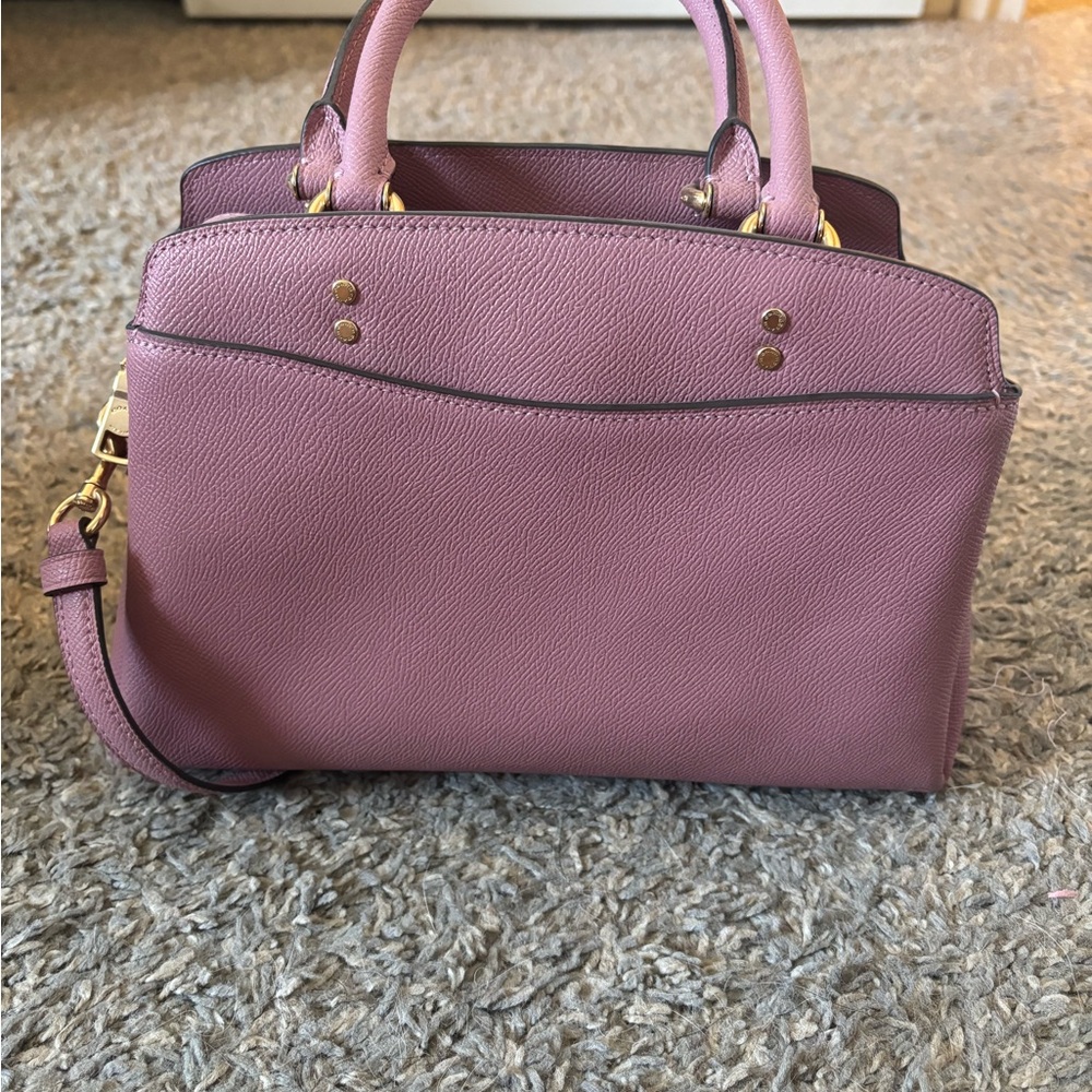 Coach Pink Leather Crossbody Satchel - Picture 2 of 6